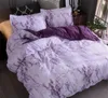 Conjuntos de roupa de cama de mármore conjuntos de cama de poliéster conjunto 2/3 pcs gêmeo duplo cama de colcha de casca de colcha de pillowcase (sem folha sem enchimento)