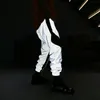 New Summer Men Women Sweatpant Flash Reflective Pants Joggers Hip Hop Dance Show Party Night Jogger Baggy Trousers T200104