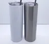 Tumblers de sublimação retos brancos foscos de parede dupla em aço inoxidável a vácuo tumbler brilhante de transferência de calor por você mesmo faça você mesmo