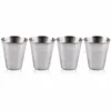 Stainless Steel Tumbler Cover Mug Sets 30ML Portable Camping Hiking Folding Tea Coffee Beer Cup 4Pcs / Set