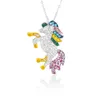 Diamond Unicorn Designer hängen halsband lyxiga smycken Kvinnor Halsband Crystal Rhinestone Horse Animal Girls Anime Charm med L7342037