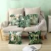 Plantes tropicales housse de coussin décorative Style nordique taie d'oreiller feuilles botaniques 45*45cm jeté de feuille verte