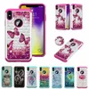 Bling Diamond Hybrid Owl Mandala Flower Butterfly Custodia rigida in TPU per PC per iPhone 11 Pro XR XS Max X 8 Plus Galaxy S10E Note 10 Plus Cover