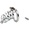 Stainless Steel Male Chastity Device with Silicone Tube Spike Ring Sex Toys for Men Sex Slave Penis Lock Cage G267E