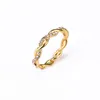 Braid Diamond Ring Twisted Rings Women Wedding Rings Fashion Jewelry cadeau