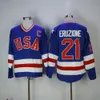 30 Jim Craig 21 Mike Eruzione 17 Jack O'Callahan 1980 USA Hockey Jersey Movie Jerseys Gestikt Snelle Gratis verzending