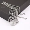 Best price Punk jewelry Him Necklace Stainless Steel Hearram Pendant Merch Logo Symbol Silver 4mm 24" curb Chain7962968