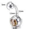 Stainless Steel Bell button Ring Crystal Piercing navel Belly Rings for Women Fashion body Jewelry Will and Sandy