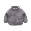 Kids Plush Jacket Infants Zipper Cute Fur Coat Baby Spring Autumn Warm Outfits Children Outwear Tops Sweatshirt coat LJJA3161