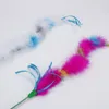 2018 CAT PET INTERACITVE TOYS FUNY STICK PET CAT TEASER FEATHER TOYSWIDS WAND CACTER TEASER STICKS CATS TOY218R