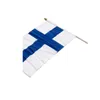 Bandera de mano de Finlandia de 14x21cm, poliéster impreso Digital barato, uso en interiores y exteriores para todos los países, envío directo