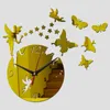 Nouveauté 2019 vente directe miroir soleil acrylique horloges murales 3D décor à la maison bricolage cristal Quartz horloge Art montre