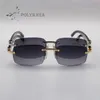 Luxury Sunglasses Natural Buffalo Horn Glasses Men Women Rimless Brand Designer Black With Original Packaging Box Cases1890