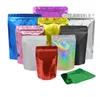 FedEx 10 Farben Resealable Mylar Taschen Up Stand Riechen Proof Taschen 2 Seiten farbige Nahrungsmittelspeicher Kunststoff Verpackungsbeutel