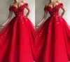 Abito da sera rosso 2019 Cheap A Line Appliques Holiday Women Wear Abito da ballo formale per feste Custom Made Plus Size