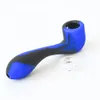 Free Shipping Silicone Hand Pipe Colorful Smoking Pipe with glass bowl oil rig bongs