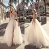 Summer Lace Wedding Dresses Beach V-neck Split Side Backless Floor Length Boho Custom Made Bridal Gowns