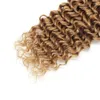 Tissage en lot indien de cheveux bouclés et ondulés, 1B27, blond miel ombré, deux tons, 1024 pouces, cheveux humains péruviens et malaisiens, Ext1125807