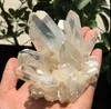 200g Rare beautiful white flame aura quartz crystal cluster specimen T200117288s
