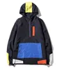 Mens Jackor Hoody Patchwork Jacka Windbreaker Hip Hop Wind Breaker Jaqueta Masculina Asian Size M-5XL Gratis frakt