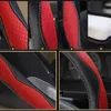 Auto Truck Car Reering Wheel Cover Diameters för 36 38 40 42 45 47 50cm 7 Big Truck Wagon Läder Rainbow Braid Steering Hjul