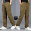 Men's Pants Winter Plus Size M-5XL Loose Fleece Men Cargo Trousers Elastic Waist Fat Straight Long 9 Models1