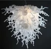 Handmade Murano Glass Milk White Color High Quality Blown Glass Chandelier Lighting LED Flush Mounted Chandeliers