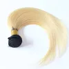 Human Hair Bundles 1PC ombre human hair virgin peruvian hair extensions 100g 8"--32"double weft,no shedding, tangle free