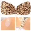 Léopard Invisible Soutien-Gorge Auto-Adhésif Sans Bretelles Bandage Noirceur Silicone Push Up Femmes Sous-Vêtements Invisible Soutiens-Gorge Maternité Intimes OOA8143