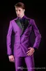 Popularne podwójne breasted Groomsmen Peak Lapel (kurtka + spodnie + krawat) Groom Tuxedos Groomsmen Najlepszy człowiek Garnitur Mens Wedding Garnitury Oblubienia A197