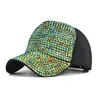 Gorra de béisbol con diamantes flash a la moda, gorras con tablero ligero, sombreros de taladro lavados, sombrero para el sol para mujer al aire libre 8832596