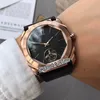 New 42mm Octo Finissimo 102346 BGO40BGLTBXT Rose Gold Black Dial Tourbillon Automatic Mens Watch Black Leather Sports Watches Pure291W