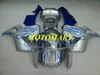 Kit de Carenagem da motocicleta para HONDA CBR600RR F5 05 06 CBR600 RR CBR 600RR 2005 2006 ABS Azul chamas de prata Conjunto de Fairings + presentes HB04