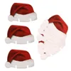 DHL 10Pcslot Christmas Decorations For Home Table Place Cards Christmas Santa Hat Wine Glass Decoration New Year Party Supplies4037321
