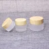 Cheap Frosted Clear 5g 10g 15g 30g 50g 100g Empty Cosmetic Jars Makeup Cream Face Containers Skin Care Packing Bottles With Wood Grain Cap