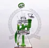 Glass Bong Heady Hookah Water Pipe Recycler Dab Rig Honeycomb och Inline Perc Pink Purple