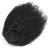 Coda di cavallo 100 capelli umani Afro crespi ricci brasiliani peruviani malesi indiani 100 g per set Estensioni dei capelli Morbidi ricci crespi Clip2411173