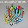 kits de nectar de silicone Concentrar tubos de fumaça de cachimbo de água com 14 mm Gr2 Titanium Tip Quartz Tips Dab Straw Oil Plates DHL