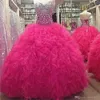 Superbe Chérie Organza Baguettes Quinceanera Robe 2017 Robe De Bal Puffy Robe De Bal sexy 16 robe robes formelles image réelle