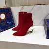 2019 Version mise à jour des bottines classiques, impression de fleurs en cuir véritable avec semelle extérieure en cuir, bottes Stiletto, ensemble complet de chaussures