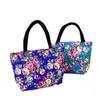 Enkele schouder canvas tas bloem vrouwen herbruikbare draagbare boodschappentassen hoge capaciteit blauwe rode handtas hete verkoop