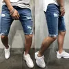 Men's Jeans Fashion Leisure Mens Ripped Short Brand Clothing Summer Cotton Shorts Breathable Denim Male