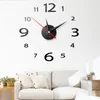 Large moderne 400 mm 3D Miroir de surface horloge murale 3D Sticker mural Home Bureau Room DIY DÉCOR MUR MUR ACCESSOIRES DE DÉCORS INDÉRITÉ5831151