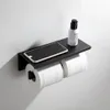 Vierkant 2 ringen Toiletpapier Holder Top Plank Ontwerp Roestvrij staal Gerolde Papier Houder Badkamer Hardware Accessoires