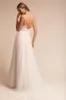 Vintage Style A line V Neck Sweep Train Tulle Beach Wedding Dresses Lace Top Backless Country Bridal Gowns Wedding Dress robe de mariée