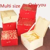 Luxuriöse, weiche, quadratische, gelb-rote Schmuck-Geschenkbox aus Seidenstoff, chinesische Holzbox, Verpackung, Edelstein-Kollektion, dekorative Boxen in mehreren Größen