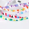 10 мм ручной работы многоцветный геометрический узор Grosgrain ленты свадьба рождественские украшения DIY ремесел швейные аксессуары для одежды