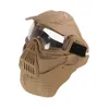 Máscara tática de paintball com lente de PC com defletor de pescoço ao ar livre Equipamento de proteção para tiro ao ar livre NO03-301