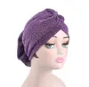 Women Bright Muslim Turban India Cap red purple colors Big Flower Headband Wedding Party Hair Lose Head Wraps Accessories GB587