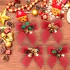 Bowknot Árvore de Natal com suspensão do tinir Sinos DIY Craft Arcos Xmas Ornamentos Garland Natal Bow Tie Navidad Decor JK1910